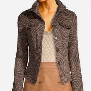 WHBM Espresso Zebra Print
Denim Jacket Size 12. Great Condition!